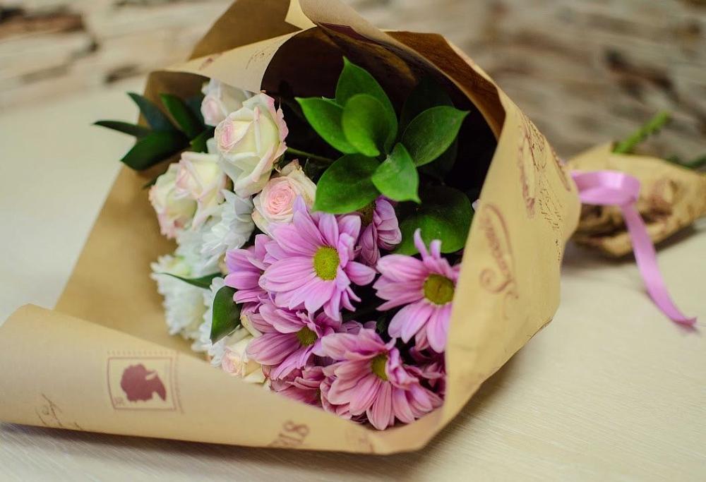 Букет цветов из: Розы и Хризантемы в Дубне Московская область