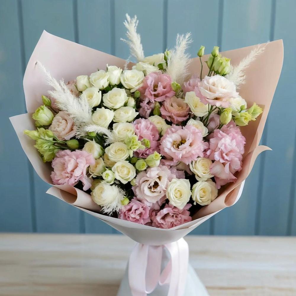 Букет цветов из: Альстромерии и Розы в Дубне Московская область