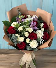 Букет цветов из:  Розы и Альстромерии в Дубне Московская область