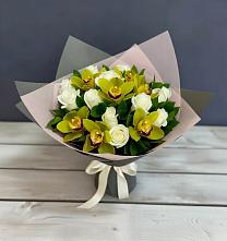 Букет цветов из:  Орхидеи и Розы в Дубне Московская область