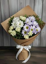 Букет цветов из:  Хризантемы и Розы в Дубне Московская область