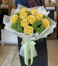 Букет цветов из:  Хризантемы и Розы в Дубне Московская область