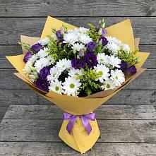 Букет цветов из:  Ирисы, Хризантемы и Ромашки в Дубне Московская область