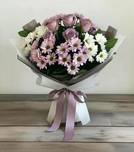 Букет цветов из:  Хризантемы и Розы в Дубне Московская область