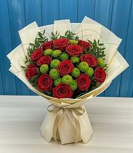 Букет цветов из:  Розы и Хризантемы в Дубне Московская область